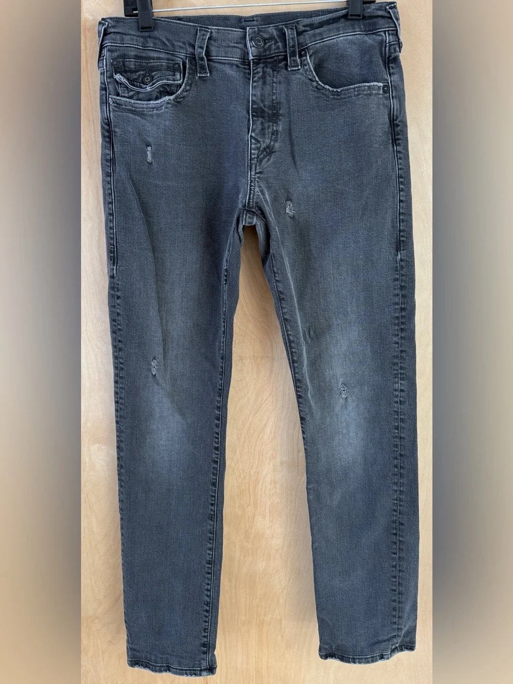 True Religion Geno Relaxed Slim Distressed Jeans Black - Size 32